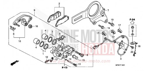 ETRIER DE FREIN ARRIERE (CB1000RA) CB1000RAC de 2012